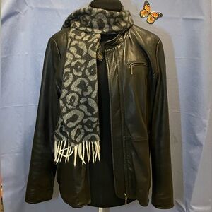 Boston Harbor Plus Size Black Leather Jacket